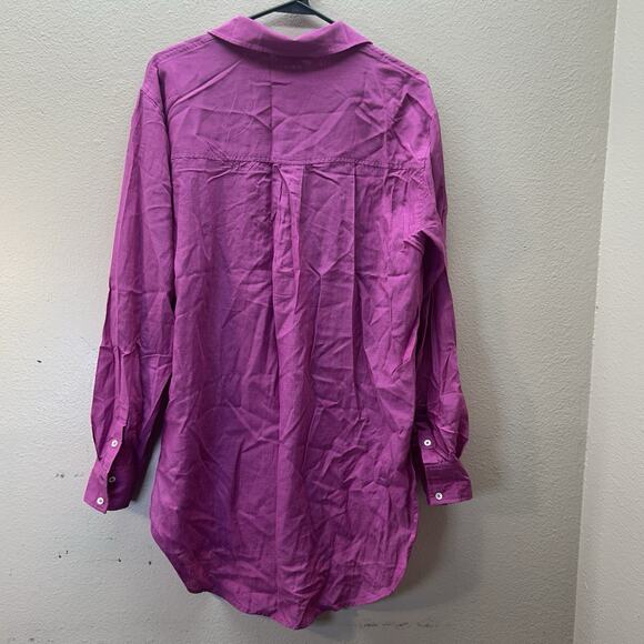 Boden Holiday Longer Line Shirt Womens Size 4 Pink Button Up Lightweight Tunic - Picture 8 of 8